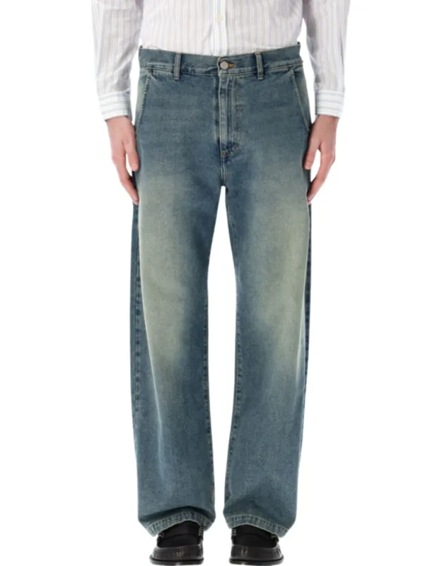 Organic Cotton Vintage Washed Straight Jeans