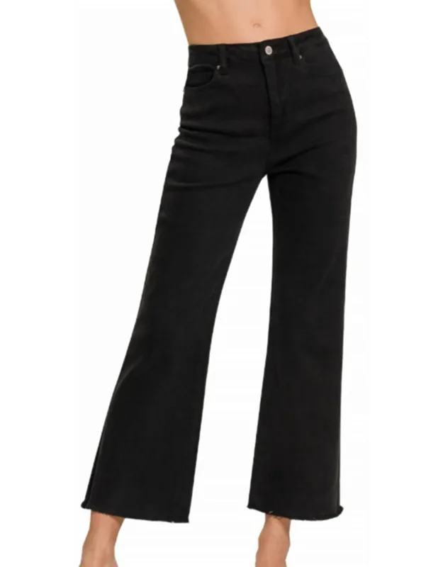 High Waist Frayed Hem Jeans