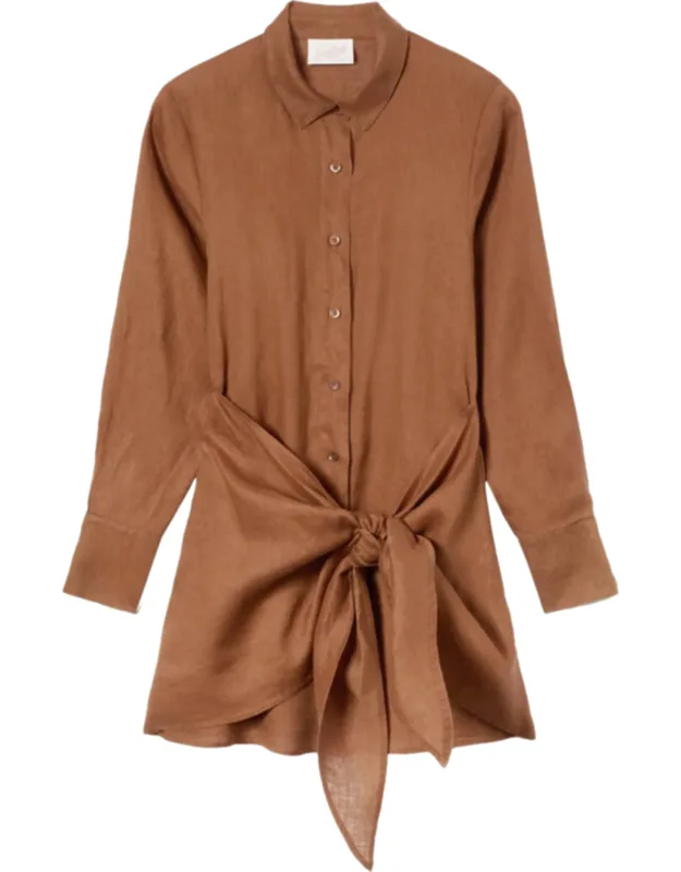 Long Sleeve Linen Dress