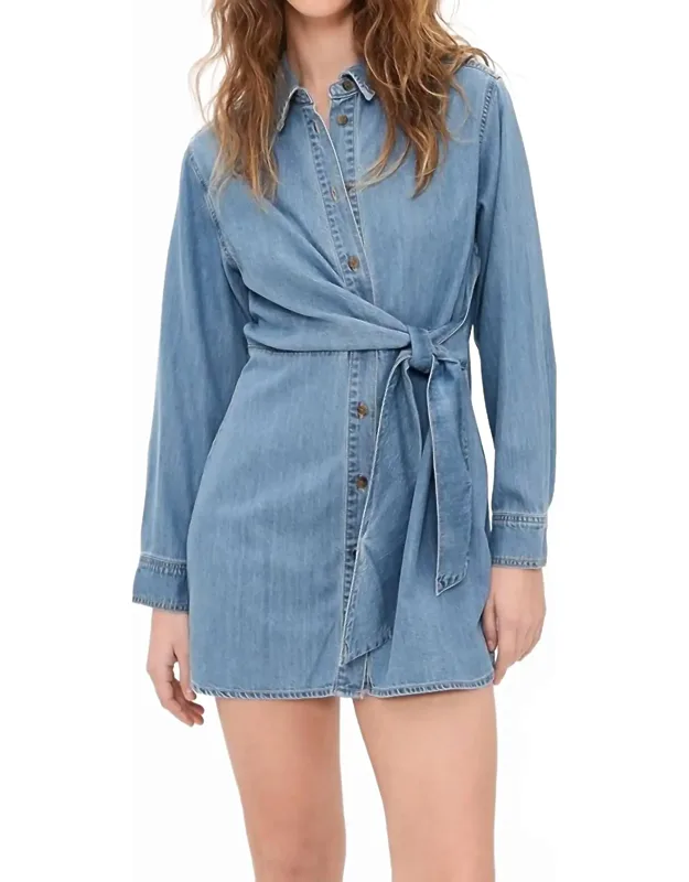 Denim Wrap Shirt Dress