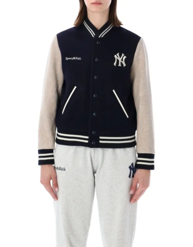 Yankees Curve Short Varsity Jacket