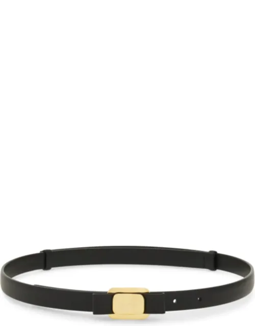 Sleek Belt With Polished Gold Buckle