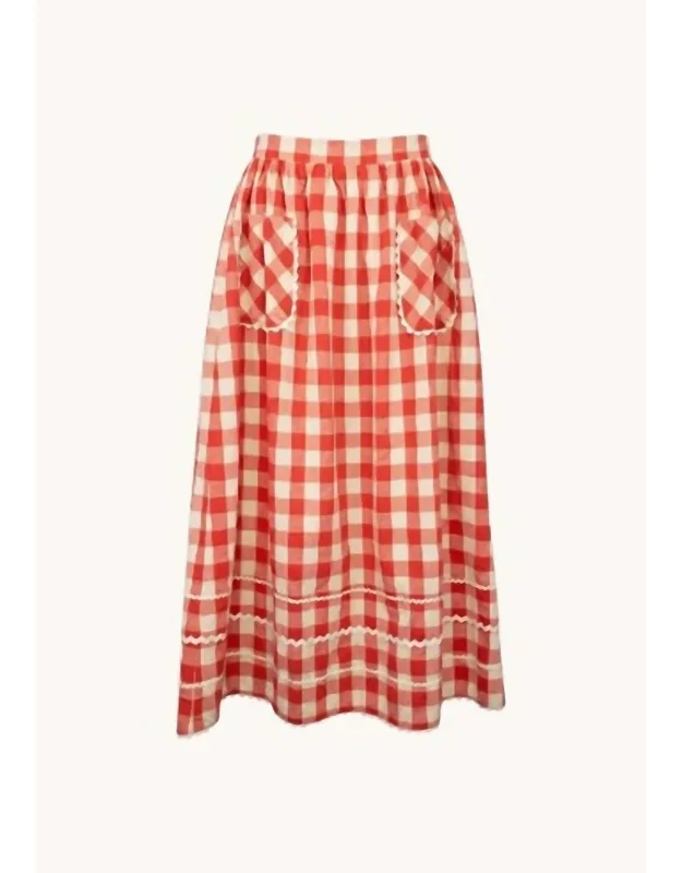 Ric Rac Trim Midi Skirt