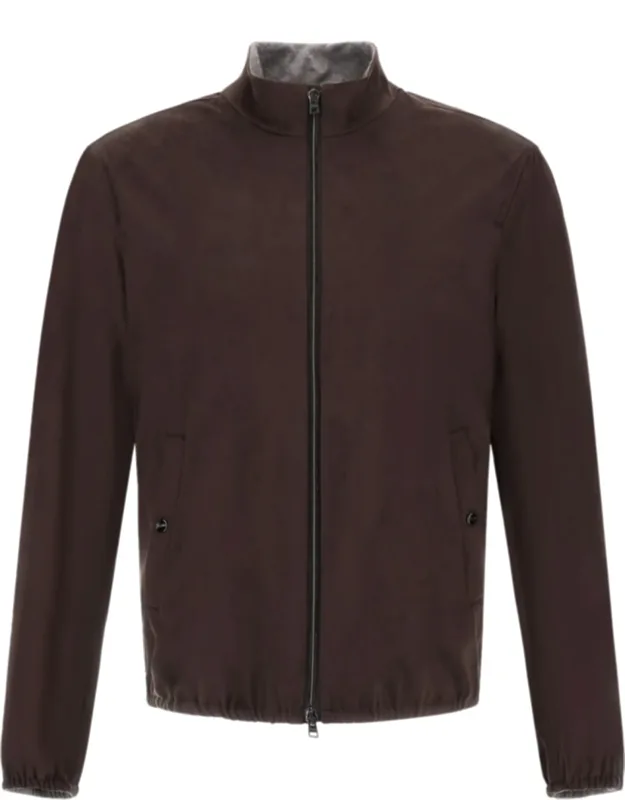 Matte Finish Jacket With High Collar