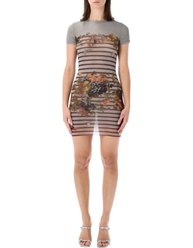 Mesh Mariniere Mini Dress
