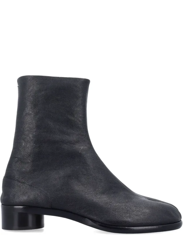 Tabi Split Toe Leather Ankle Boots