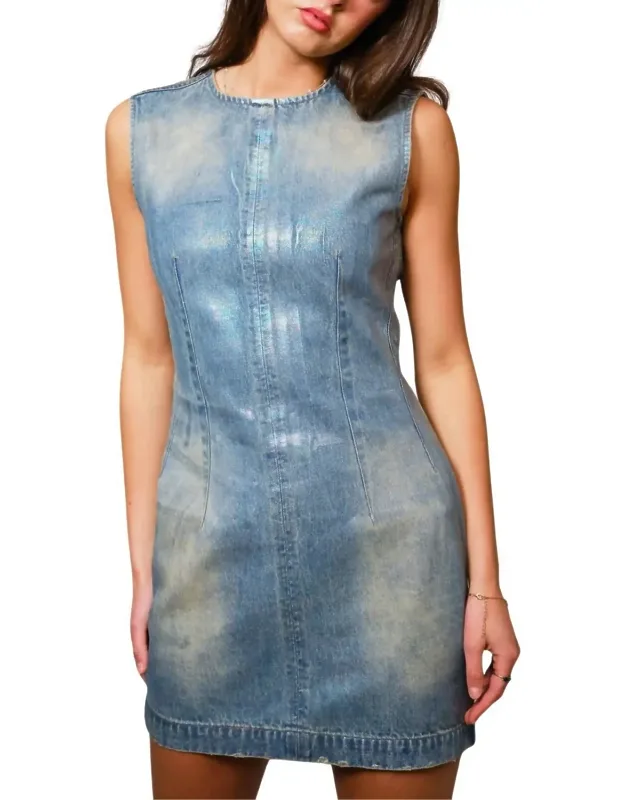 Dirty Halo Coated Denim Mini Dress