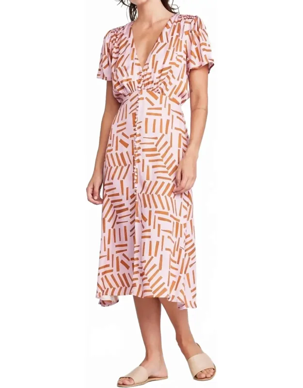 Ilse V-neck Midi Dress