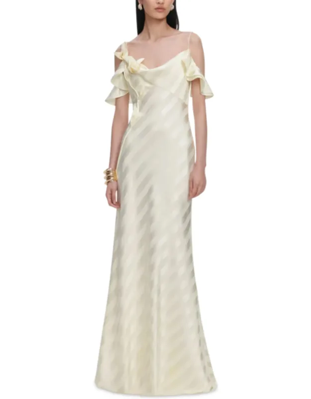 Satin Striped Maxi Dress