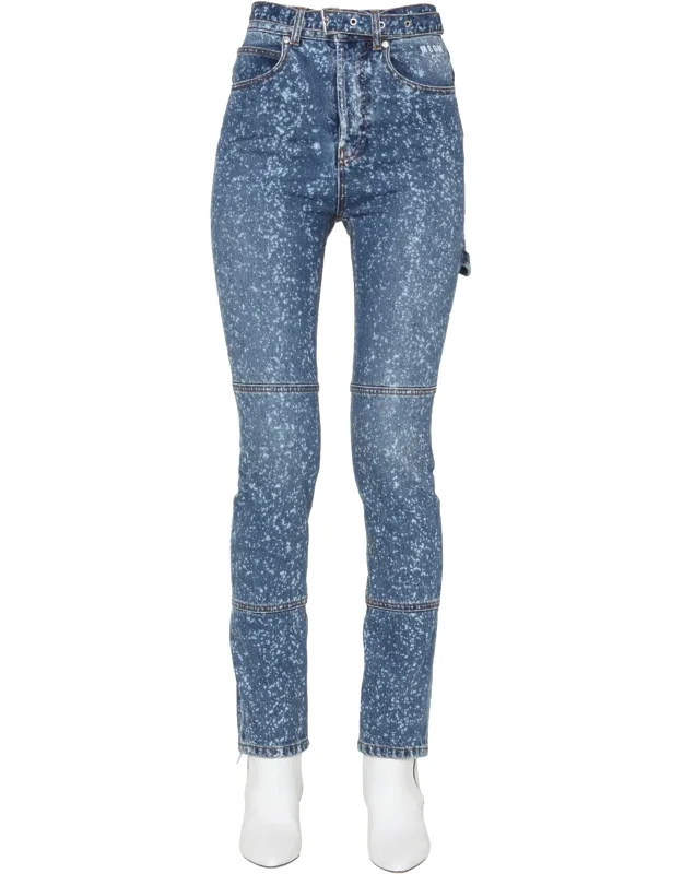 Skinny Fit Jeans With High Waist And Adjustable Belt
