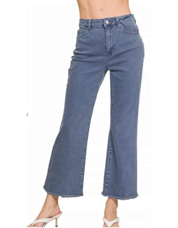 High Waist Frayed Hem Jeans