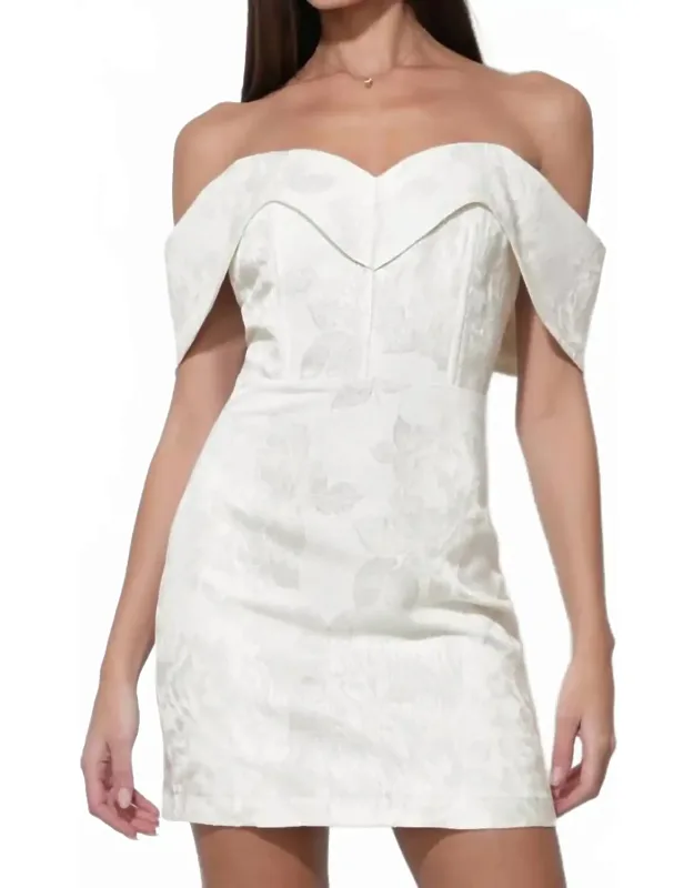 Off Shoulder Jacquard Mini Dress