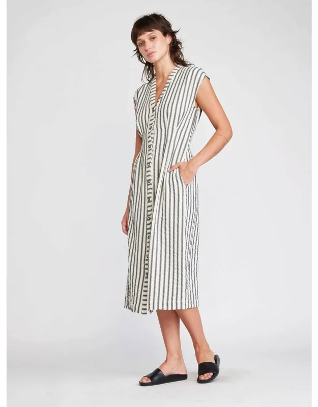 Button Front Midi Dress