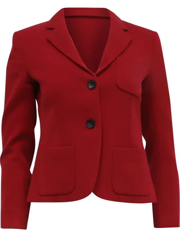 Single-breasted Blazer With Pockets In Wool