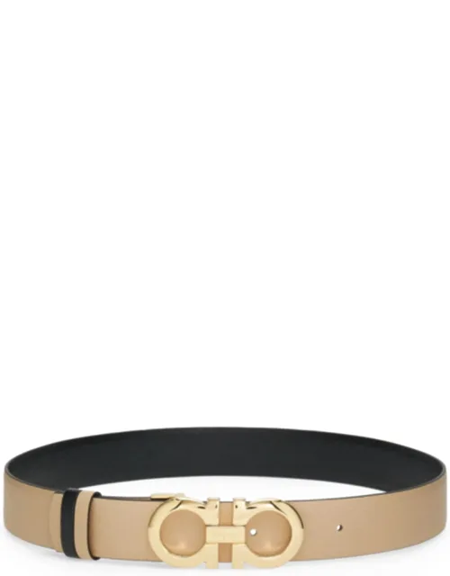 Reversible Calf Leather Belt With Double-ring Buckle