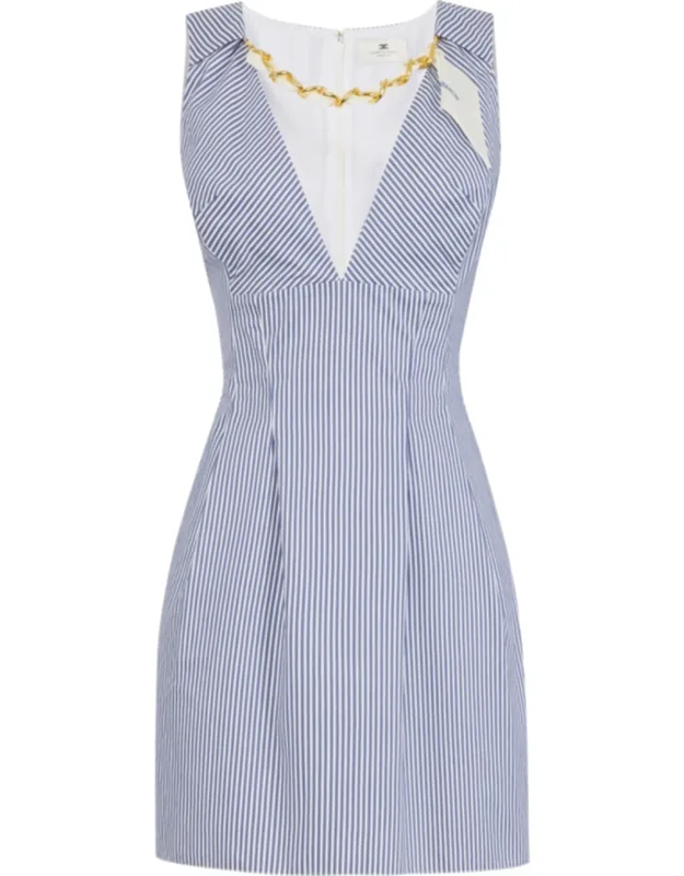 Sleeveless Deep V-neck Dress
