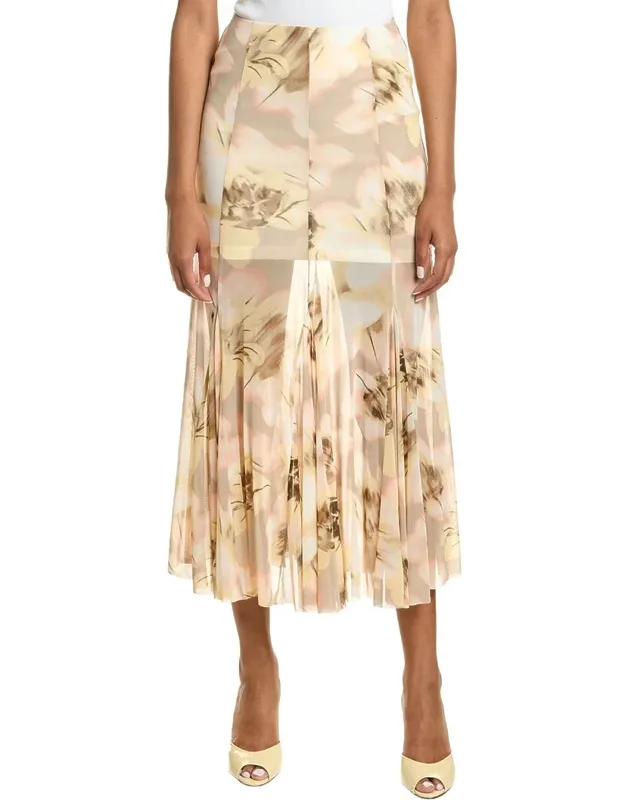 Pull-on Godet Fit & Flare Midi Skirt