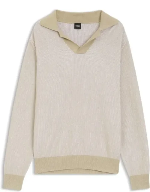 Collar Sweater In A Cotton Blend