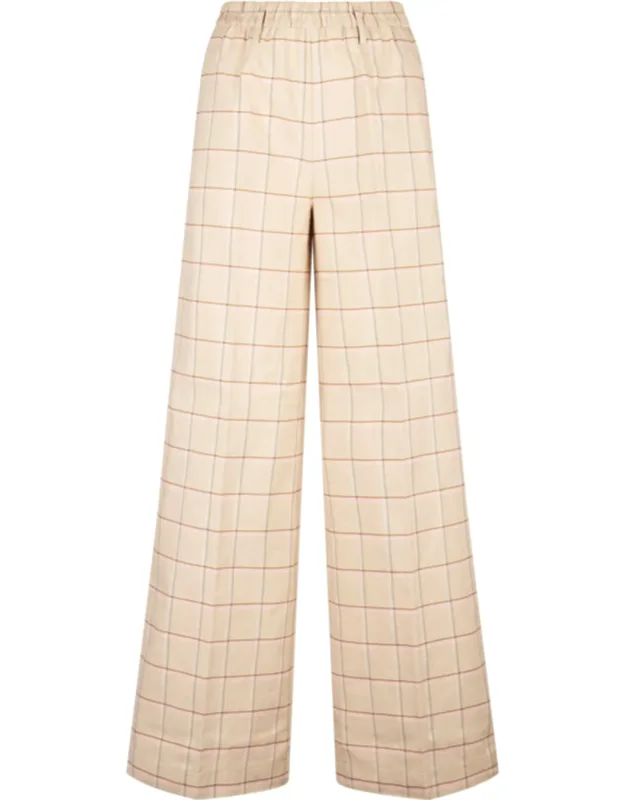 Loose Tartan Pattern Trousers