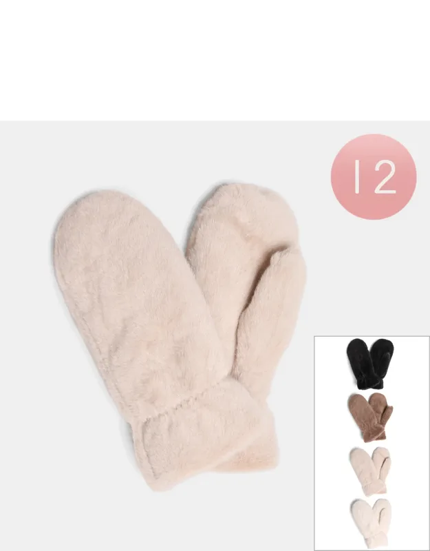 Faux Fur Lining Mittens