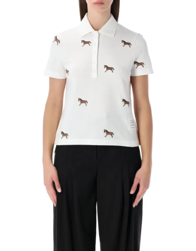 Horse Embroidery Cotton Polo Shirt