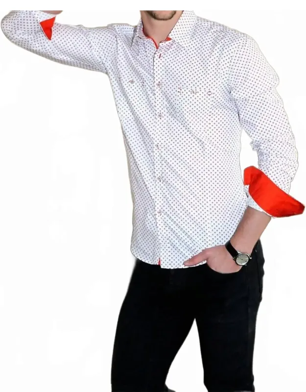 Digital Print Long Sleeve Shirt With Pockets