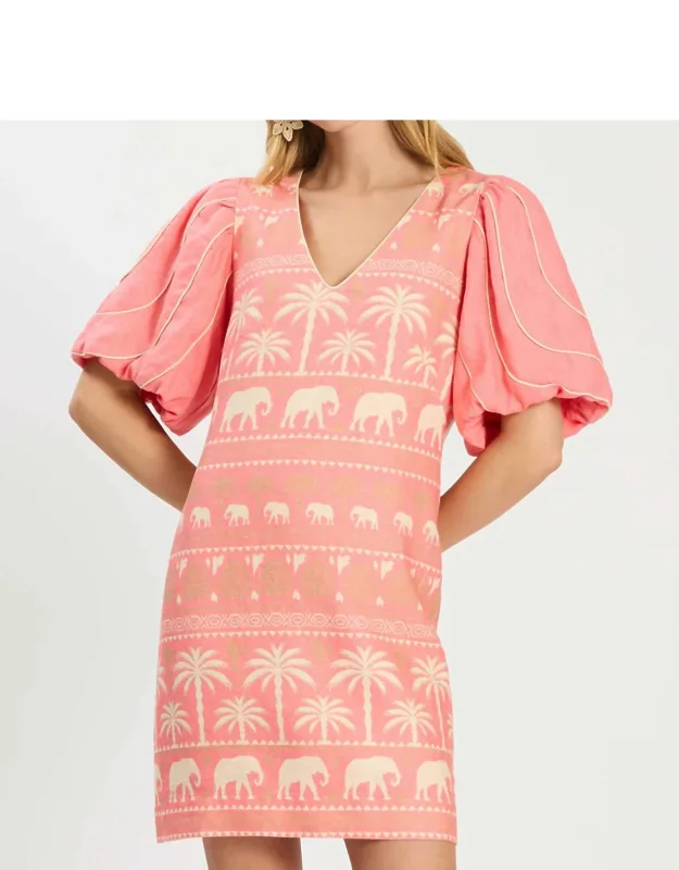 Linen Tropical Mini Dress