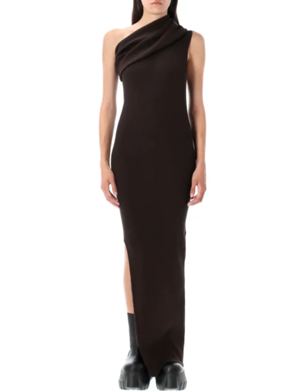 One Shoulder Draped Maxi Dress