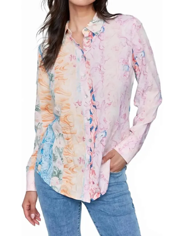 Printed Long Sleeve Button Down Shirt