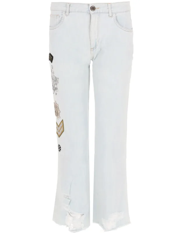 Jeans With Patch And Print