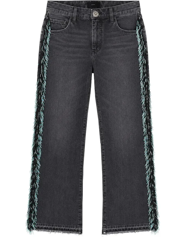 Jeans With Beaded Fringes