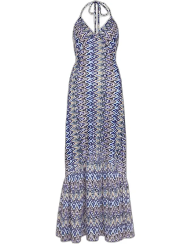 Chevron Halter Maxi Dress