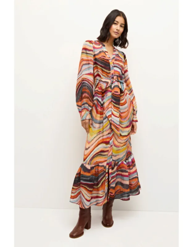 Hannon Dress With Functional Button Front And Side Seam Pockets