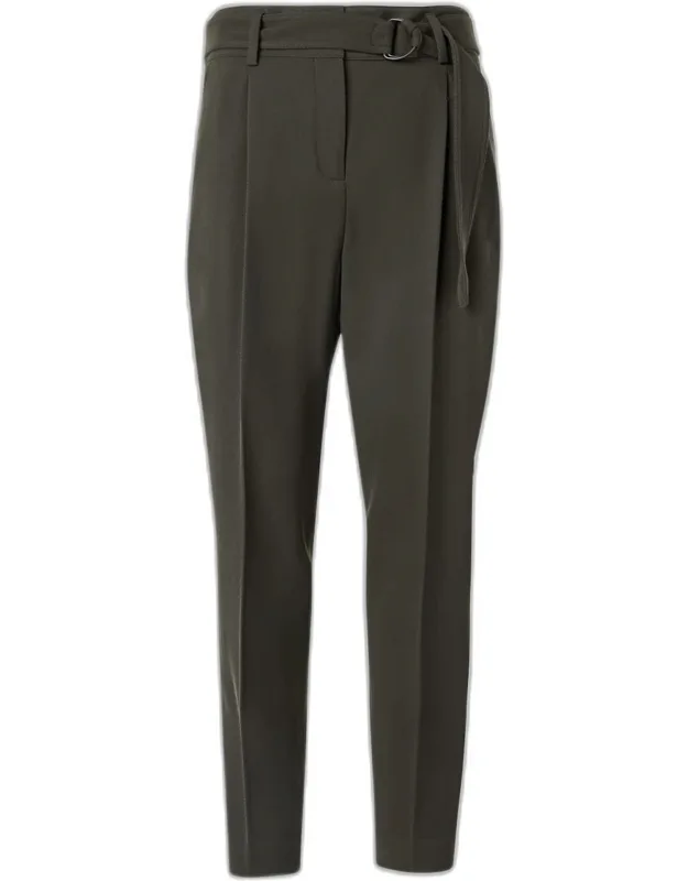 Belted Wool Ankle Pants