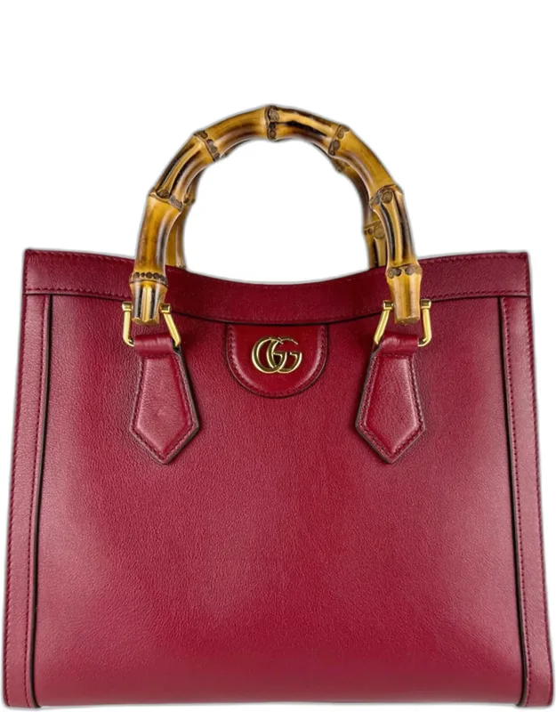 Diana Small Leather Bamboo Top Handle Bag