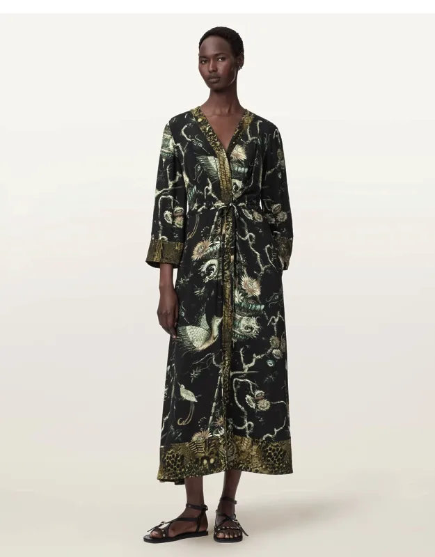 Diana Contrast Print Midi Dress