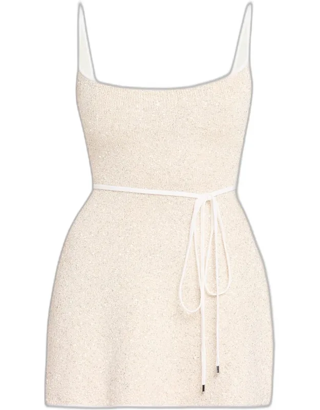 Metallic Knit Mini Dress