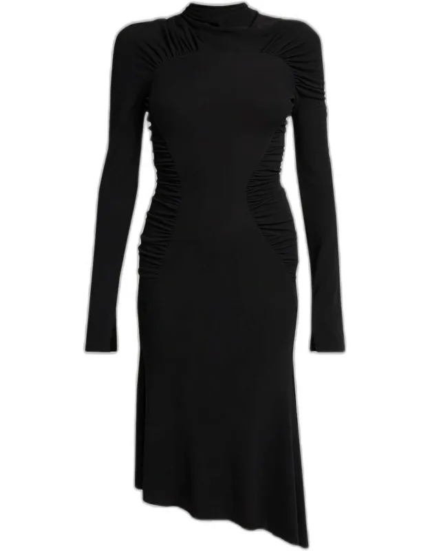 Contour-ruched Midi Dress