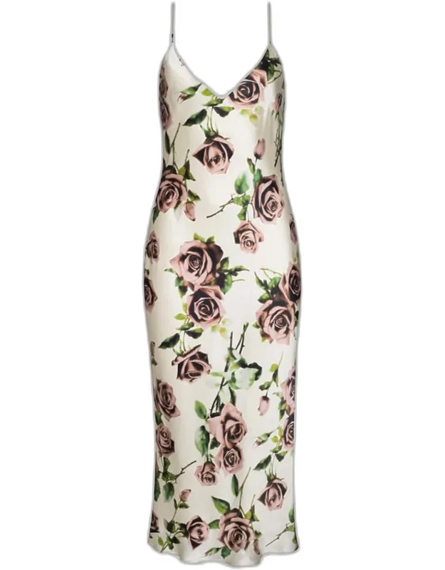 Silk Floral Slip Dress