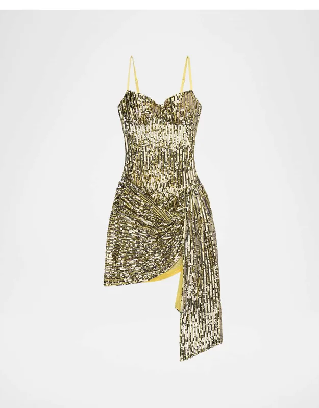 Wrapped Sequin Mini Dress