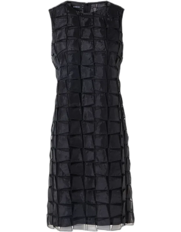 Embroidered Organza Sheath Dress