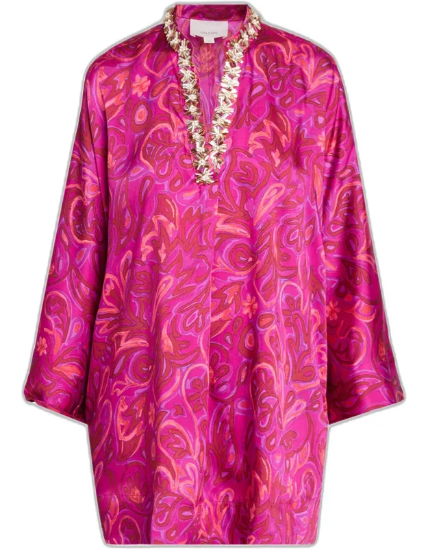 Embellished Paisley Bloom Shift Dress