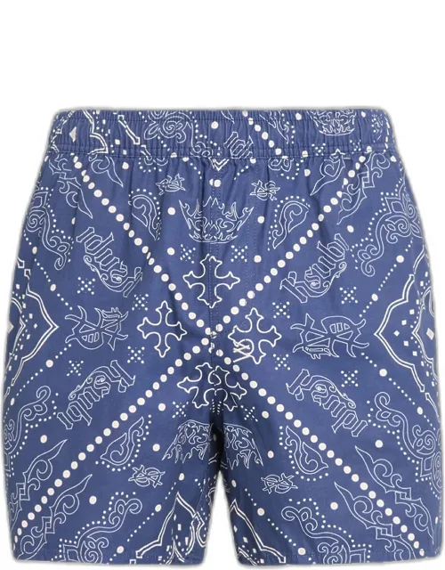 Printed Elasticized Swim Shorts