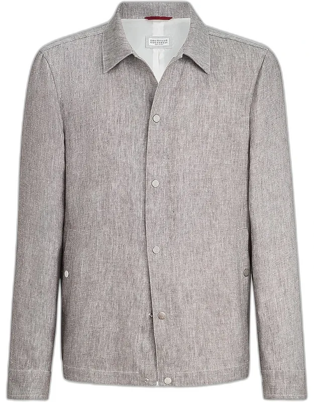 Linen And Hemp Diagonal Outerwear Jacket