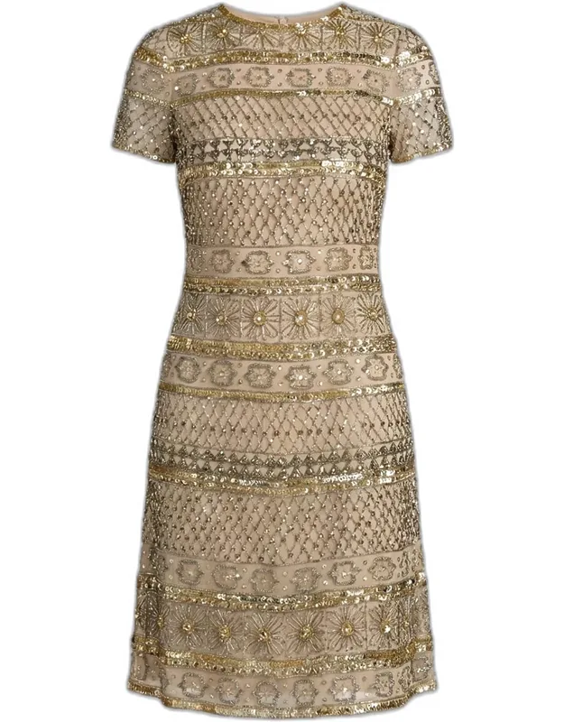 Embellished Shift Mini Dress