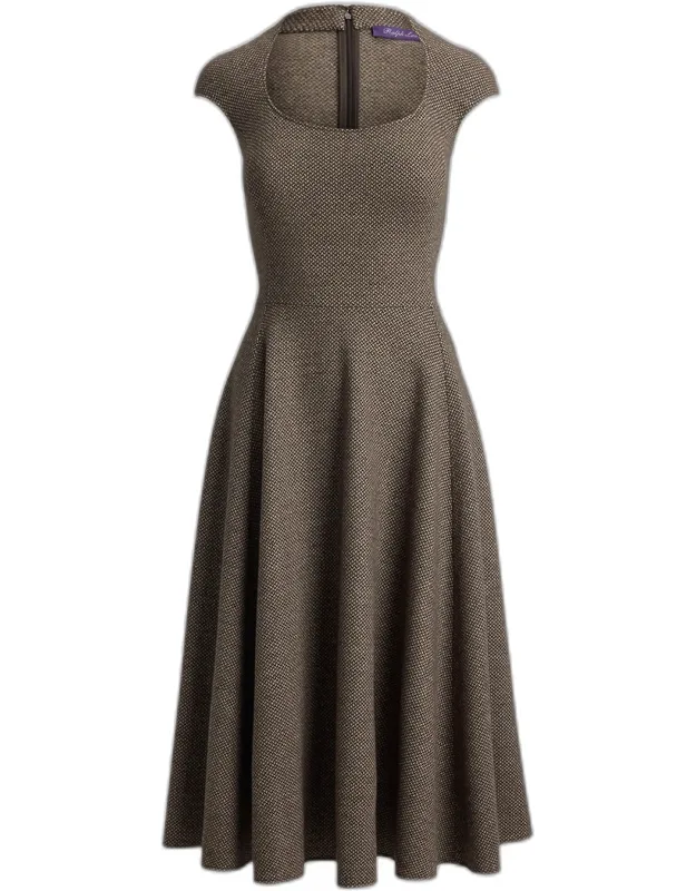 Twill Jersey Midi Dress