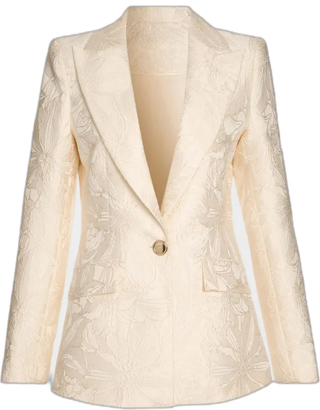 Floral Jacquard Blazer