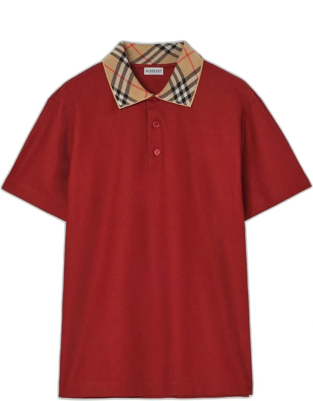Evan Check-collar Cotton Polo Shirt