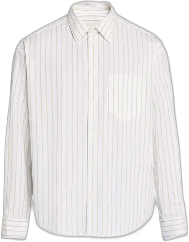 Cotton Wide-stripe Button-down Shirt