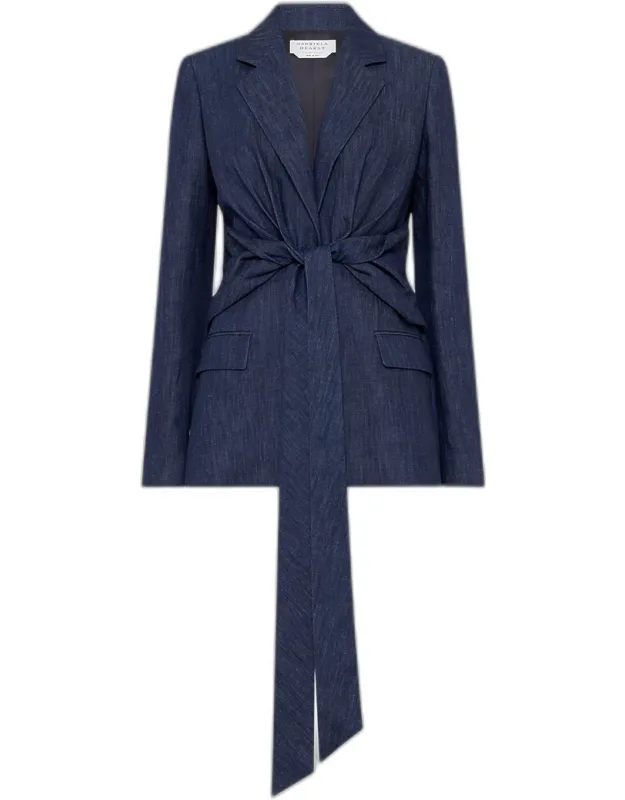 Knotted Denim Blazer